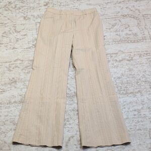 ANTONIO MELANI Cream Pinstripe Boot-Cut Pants